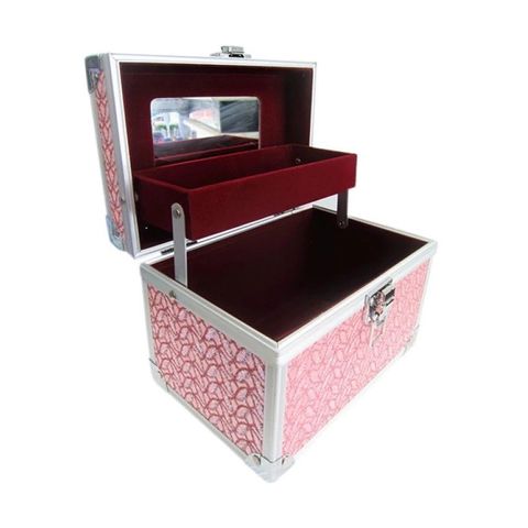 Hộp Đựng Đồ Trang Điểm Mini 2 Tầng Cao Cấp Hồng – Phụ Kiện Làm Đẹp Ngắn Gọn, Thiết Kế Sang Trọng và Tiện Dụng