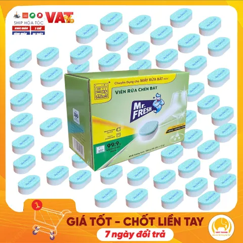 Viên Rửa Chén Bát Mr.Fresh - Hộp 39 Viên x 10G Cho Máy Rửa Chén, Hiệu Quả Làm Sạch Tối Ưu, Dễ Sử Dụng