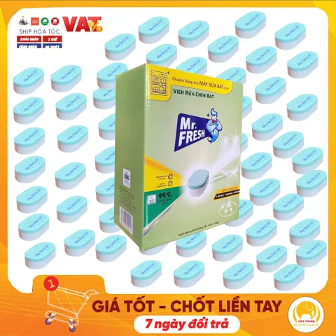 Viên Rửa Chén Bát Mr.Fresh - Hộp 39 Viên x 10G Cho Máy Rửa Chén, Hiệu Quả Làm Sạch Tối Ưu, Dễ Sử Dụng