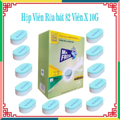 Viên Rửa Chén Bát Mr.Fresh - Hộp 39 Viên x 10G Cho Máy Rửa Chén, Hiệu Quả Làm Sạch Tối Ưu, Dễ Sử Dụng