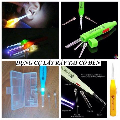 Dụng cụ lấy dáy tai kết hợp đèn soi đầu lấy mềm mại bằng silicon 1111 376423