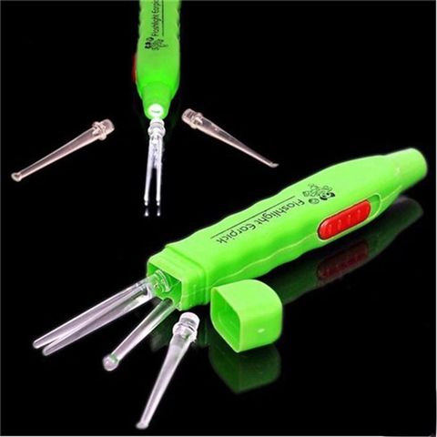 Dụng cụ lấy dáy tai kết hợp đèn soi đầu lấy mềm mại bằng silicon 1111 376423