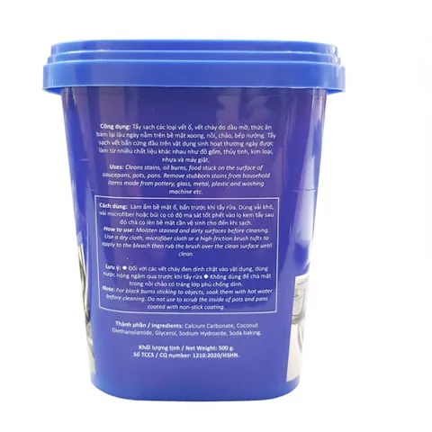 Kem tẩy rửa đa năng Hando 500g - Sạch vết ố, vết cháy xoong nồi, chảo, đồ gôm, thủy tinh, kim loại - Hàng chính hãng Việt Nam