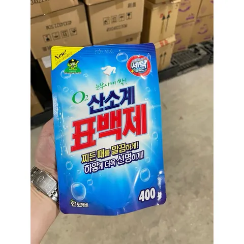 Bột Tẩy Vết Bẩn Quần Áo Oxygen Sandokkaebi Hàn Quốc 400g - Giặt Sạch, Khử Khuẩn, An Toàn Cho Trẻ Em, Combo 3 Gói