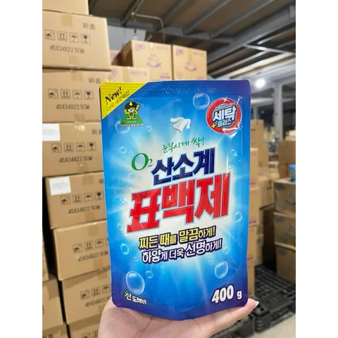 Bột Tẩy Vết Bẩn Quần Áo Oxygen Sandokkaebi Hàn Quốc 400g - Giặt Sạch, Khử Khuẩn, An Toàn Cho Trẻ Em, Combo 3 Gói