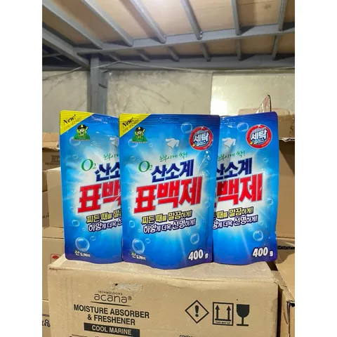 Bột Tẩy Vết Bẩn Quần Áo Oxygen Sandokkaebi Hàn Quốc 400g - Giặt Sạch, Khử Khuẩn, An Toàn Cho Trẻ Em, Combo 3 Gói