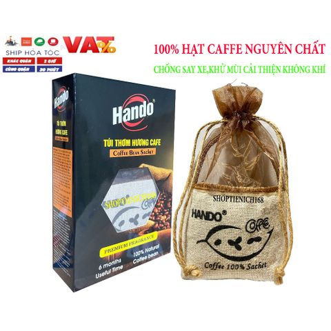 Túi Thơm Hương Cà Phê 100g Nguyên Chất Tienich168 TI48 (Nâu) - Khử Mùi, Thư Giãn, Trang Trí Văn Phòng, Ô Tô