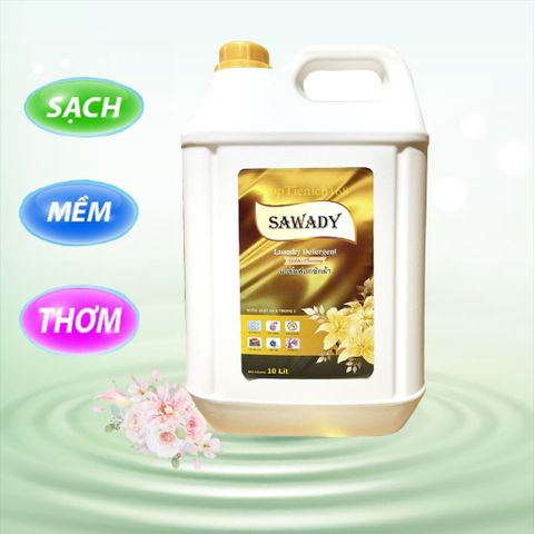 Nước giặt xả Sawady 6 trong 1 hương nước hoa 20L - Tẩy sạch, làm mềm vải, không phai màu - Hàng Thái Lan chất lượng cao