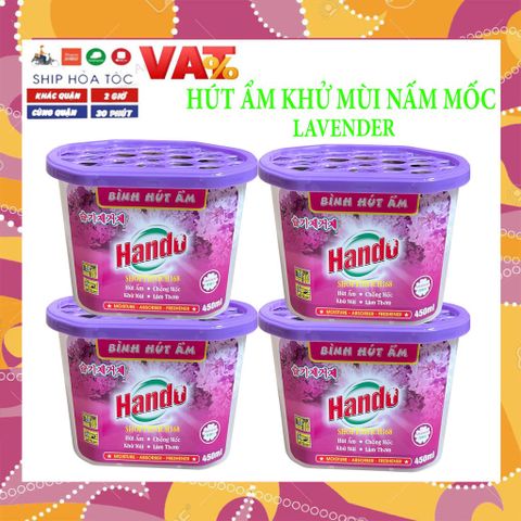 Bộ 2 Bình Hút Ẩm Khử Mùi Nấm Mốc Hando 450ml Hương Lavender - Giữ Không Gian Thoáng Mát và Khô Ráo
