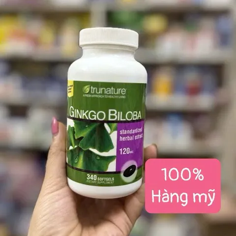 Viên uống bổ não Ginkgo Biloba 340 viên giảm căng thẳng đau đầu tăng cường trí nhớ
