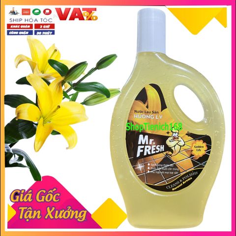 Nước Lau Sàn Đậm Đặc Mr.Fresh 1.1L Hương Chanh - An Toàn Cho Gia Đình, Diệt Khuẩn Hiệu Quả, Hương Thơm Tự Nhiên