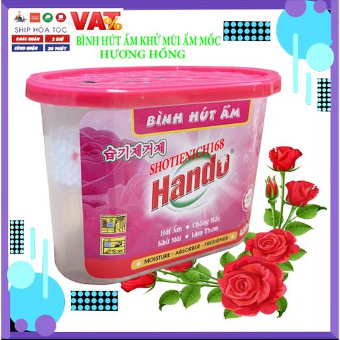 Bộ 2 Bình Hút Ẩm Khử Mùi Nấm Mốc Hando 450ml Hương Hoa Hồng - Giải Pháp Thoáng Mát Cho Không Gian Sống Việt Nam