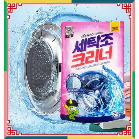 Bột Tẩy Vệ Sinh Lồng Máy Giặt Hàn Quốc 450g - Giảm Cặn Bẩn, Diệt Khuẩn, Dùng Cho Máy Giặt Lồng Đứng & Ngang