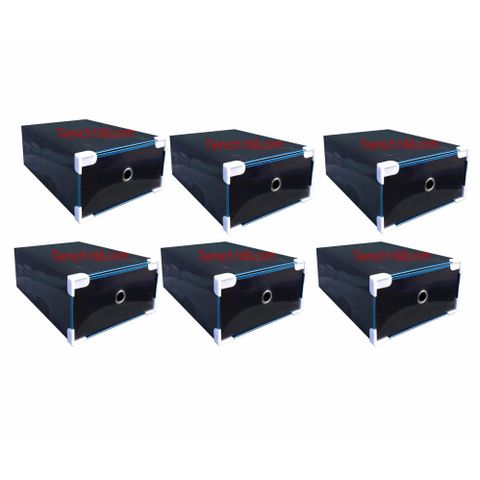 Bộ 6 Hộp Đựng Giầy Trong Suốt Viền Kim Loại Cao Cấp - Giải Pháp Ngăn Nắp, Bảo Quản Giầy Tiện Lợi cho Mọi Không Gian