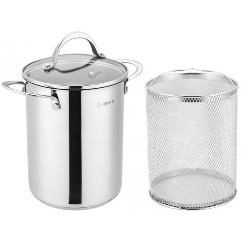 Nồi Inox Chiên Ngập Dầu Arber AN-03VH - Bộ Nồi 3 Đáy Chịu Nhiệt Có Giỏ Inox Tiện Lợi 18x21cm, Dùng Bếp Từ