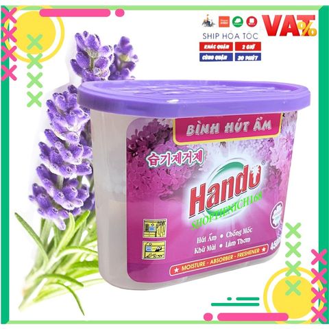 Bộ 3 Bình Hút Ẩm Khử Mùi Hando 450ml - Giải Pháp Chống Mốc, Giữ Đồ Khô Ráo, Hương Lavender Thơm Mát