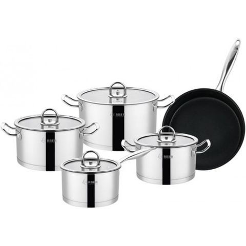 Bộ nồi inox 3 đáy Arber AN-05BB - Bộ bếp đa năng 5 món với chất liệu cao cấp, bảo hành 12 tháng, hoàn hảo cho mọi gia đình
