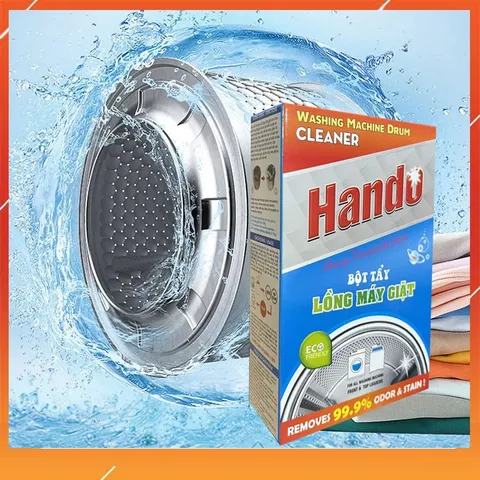 Hộp 2 Gói Tẩy Lồng Máy Giặt Hando Siêu Sạch Thế Hệ Mới - Sạch Bóng, Dễ Sử Dụng, Giải Pháp Hoàn Hảo Cho Máy Giặt