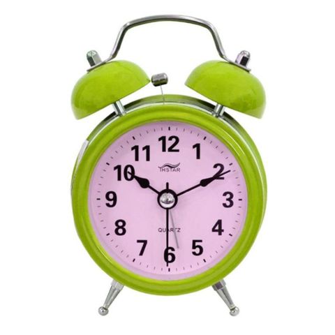Đồng hồ báo thức để bàn Mini Alarm Xanh lá - Kiểu dáng nhỏ gọn, dễ thương cho bàn làm việc, phòng ngủ - Chức năng xem giờ và báo thức tiện lợi
