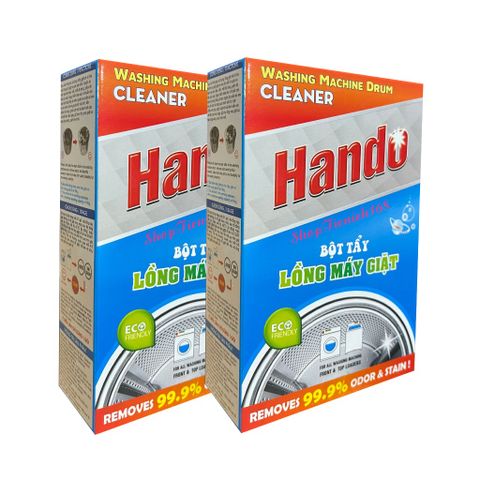 Bộ 2 Hộp 4 Gói Tẩy Lồng Máy Giặt Hando Siêu Sạch Thế Hệ Mới TI680 - Giữ Máy Giặt Sáng Bóng, Diệt Khuẩn 99%