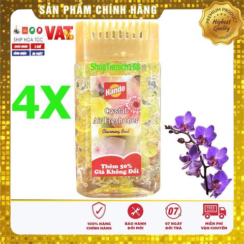 Bộ 4 Sáp Thơm Cao Cấp Hando 150g - Hương Hoa Tự Nhiên: Rose, Jasmine, Charming Brut, Orchid - Trang Trí Không Gian, An Toàn Cho Sức Khỏe