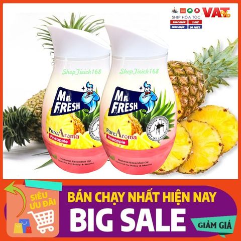Sáp Thơm Phòng Khử Mùi Đuổi Muỗi Mr.Fresh 200gr - Hương Dứa Tự Nhiên, Kháng Khuẩn và Thư Giãn cho Gia Đình