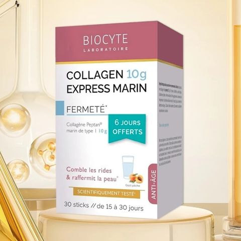 Bột Uống Collagen Biocyte Collagen Express (Marin) - Hỗ Trợ Làm Đẹp Da, Hộp 30 Gói, Dinh Dưỡng Cho Da Tươi Trẻ, Đàn Hồi