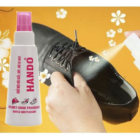 Bộ 3 Chai Xịt Khử Mùi Hôi Giày Dép và Mũ Bảo Hiểm Hando 120ml - Diệt Khuẩn, Khử Mùi Tức Thì, Dạng Xịt Tiện Lợi