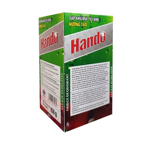 Sáp thơm khử mùi tủ lạnh Hando 160g - Hương Táo tự nhiên, khử mùi hiệu quả, sử dụng dễ dàng và an toàn trong 2 tháng.