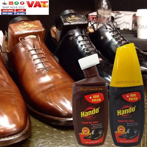 Xi Nước Đánh Giày Da HANDO 80ml - Phục Hồi Vết Xước, Bảo Vệ Chống Thấm, Sáng Bóng Thoải Mái Tại Nhà