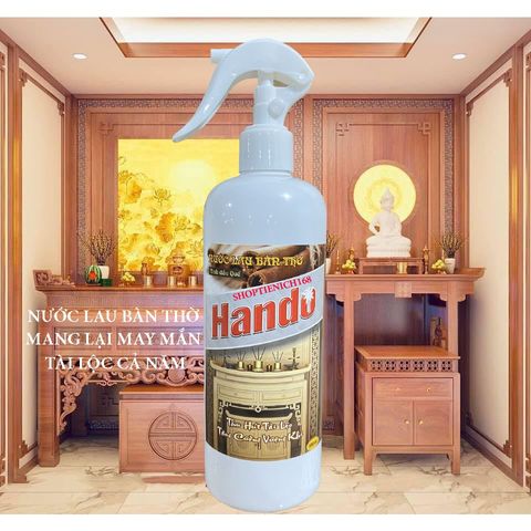 Nước Lau Bàn Thờ Phong Thủy Hando 500ml Hương Quế - Sạch Sẽ, An Toàn, Giúp Hút Tài Lộc May Mắn Cả Năm