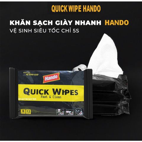 Gói Khăn Lau Vệ Sinh Giày Nhanh Quick Wipes HANDO 12-30 Tờ Siêu tiện dụng 377123