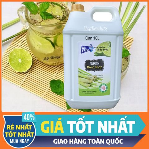 Nước Rửa Tay Khử Mùi Mr.Fresh 10L - Sạch Khuẩn, Dưỡng Ẩm, Thích Hợp Cho Nhà Hàng, Khách Sạn, Trường Học, Bệnh Viện