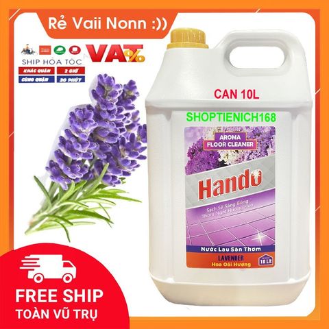Nước thơm lau sàn Hando 10L Hương Lavender - An toàn sức khỏe, diệt khuẩn, làm sạch sàn hiệu quả cho gia đình và công nghiệp