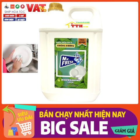 Nước Rửa Bát Siêu Đậm Đặc An Toàn Mr Fresh 10L - Chất Tẩy Rửa Không Hương, Hiệu Quả Vượt Trội, Thân Thiện Môi Trường