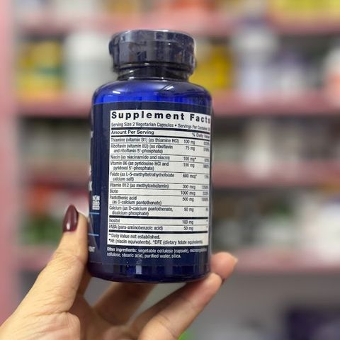 Viên Uống B Complex BioActive Complete 60 Viên Life Extension - Tăng Năng Lượng, Hỗ Trợ Hệ Thần Kinh, Không Chứa Gluten