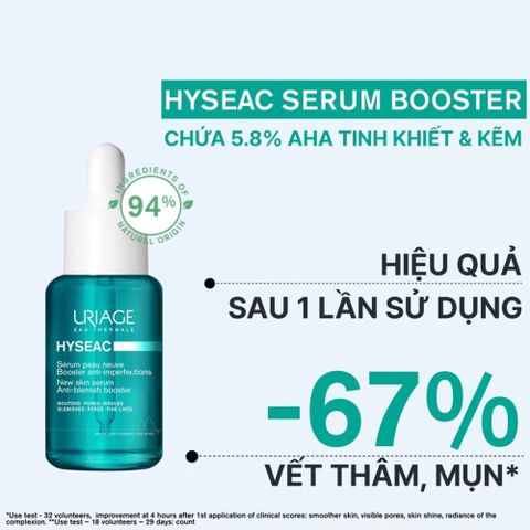 Tinh Chất Uriage Hyseac Serum 30mL - Giảm Mụn, Thu Nhỏ Lỗ Chân Lông Cho Da Nhờn, Da Nhạy Cảm, Chăm Sóc Da Từ Pháp