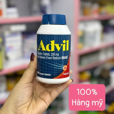 Giảm Đau Hạ Sốt Advil 300 Viên Mỹ 200Mg - Viên Sát Trùng Chống Đau, An Toàn và Hiệu Quả cho Cơn Đau và Sốt