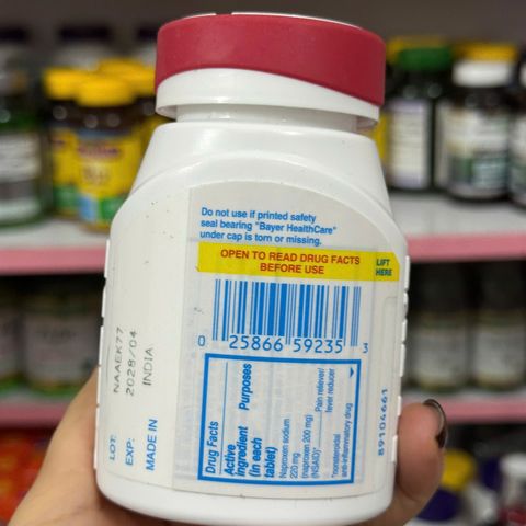 Aleve Naproxen Sodium 220mg (200 viên) - Hỗ trợ giảm đau nhức, mỏi khớp, căng cơ hiệu quả