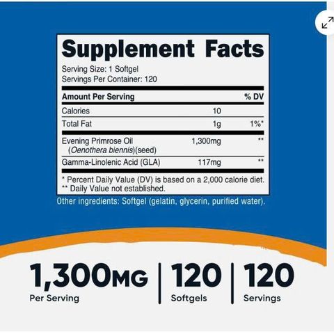 Tinh Dầu Hoa Anh Thảo Nutricost Evening Primrose Oil 1300mg - Hỗ Trợ Cân Bằng Nội Tiết & Làm Đẹp Da Tự Nhiên Cho Phụ Nữ