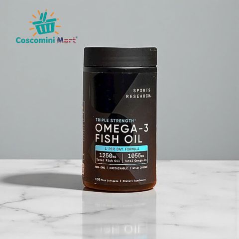 Viên uống Omega-3 SR Fish Oil 150 viên - Hỗ trợ sức khỏe tim mạch, não bộ và mắt - Dầu cá tinh khiết từ Mỹ