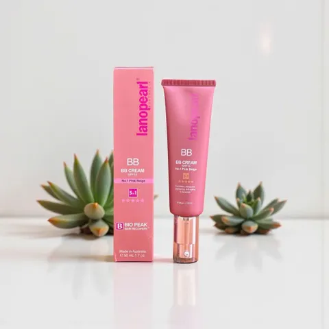 Lanopearl BB Cream 5in1 SPF 15 - Kem Nền Hỗ Trợ Trắng Da, Giữ Ẩm, Chống Lão Hoá và Chống Nắng 50ml Pink Beige