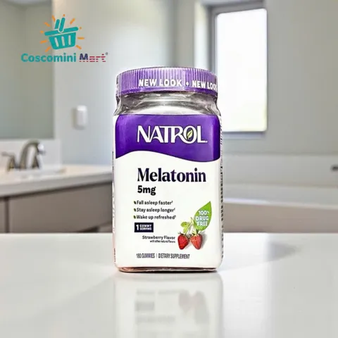 Kẹo dẻo hỗ trợ ngủ ngon Natrol 5mg - Giảm khó ngủ và thức dậy giữa đêm, 180 viên hương dâu tự nhiên, an toàn cho người lớn