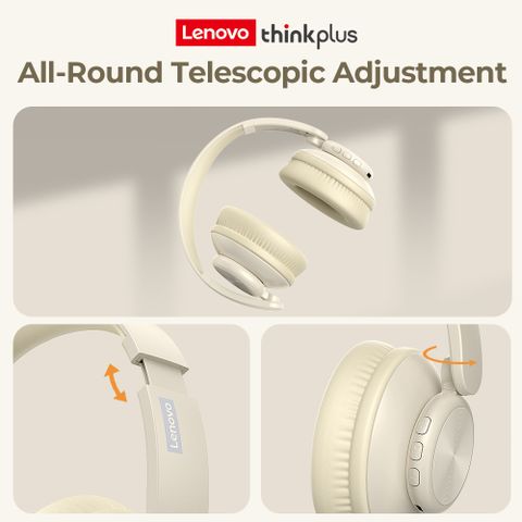 Tai Nghe Chụp Tai Bluetooth Không Dây Lenovo Thinkplus G70-A - Âm Thanh Nổi, Giảm Ồn, Thoải Mái, Chống Thấm Nước, Có Mic Cho Android, IOS, PC