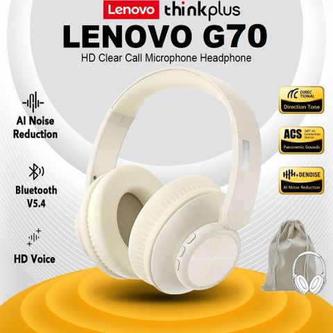 Tai Nghe Chụp Tai Bluetooth Không Dây Lenovo Thinkplus G70-A - Âm Thanh Nổi Giảm Ồn Thoải Mái, Tương Thích Android, iOS và PC