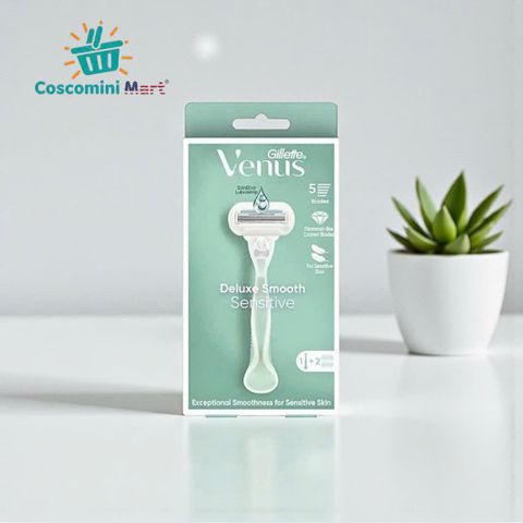 Dao cạo Gillette Venus Comfortglide 3 lưỡi, tay cầm mềm mại, hương hoa trà trắng, dành cho vùng bikini nhạy cảm - Set 1 tay cầm + 2 đầu thay thế