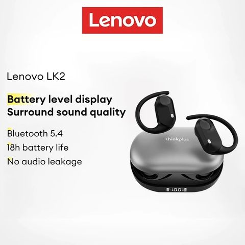 Tai nghe không dây Lenovo LK2 TWS V5.4 HiFi Stereo LED - Tai nghe thể thao giảm tiếng ồn, thời gian nghe 18 giờ, chất âm mạnh mẽ
