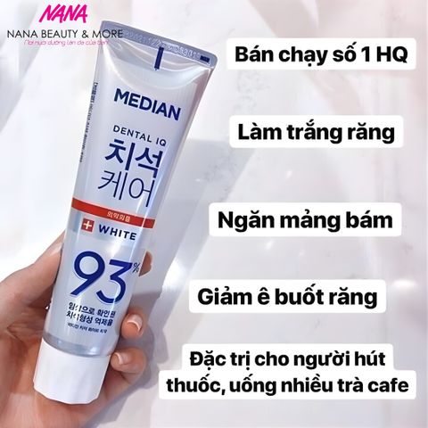 Kem Đánh Răng MEDIAN 120g - Dental IQ Tartar Protection, Làm Trắng Răng, Chăm Sóc Răng Miệng Chất Lượng Hàn Quốc