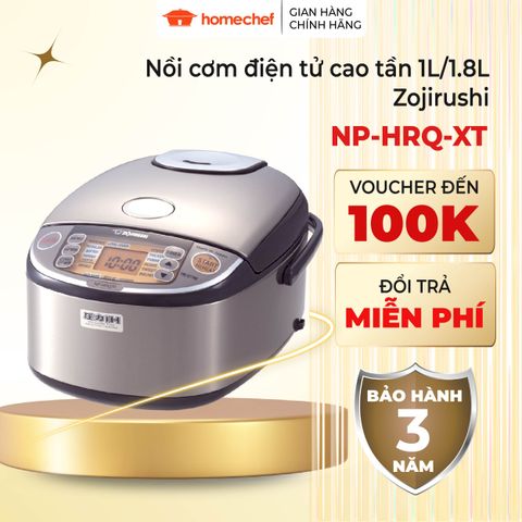 Nồi Cơm Điện Áp Suất Zojirushi NP-HRQ18-XT 1.8L - Công Nghệ Cao Tần Nhập Khẩu Nhật Bản, Bảo Hành 3 Năm, Dành Cho Gia Đình 4-6 Người