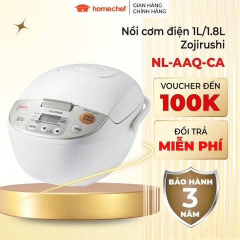 Nồi Cơm Điện Tử Zojirushi NL-AAQ18-CA 1.8L - Công Nghệ Fuzzy Logic, Bảo Hành 3 Năm, Dễ Sử Dụng, Chất Liệu Cao Cấp